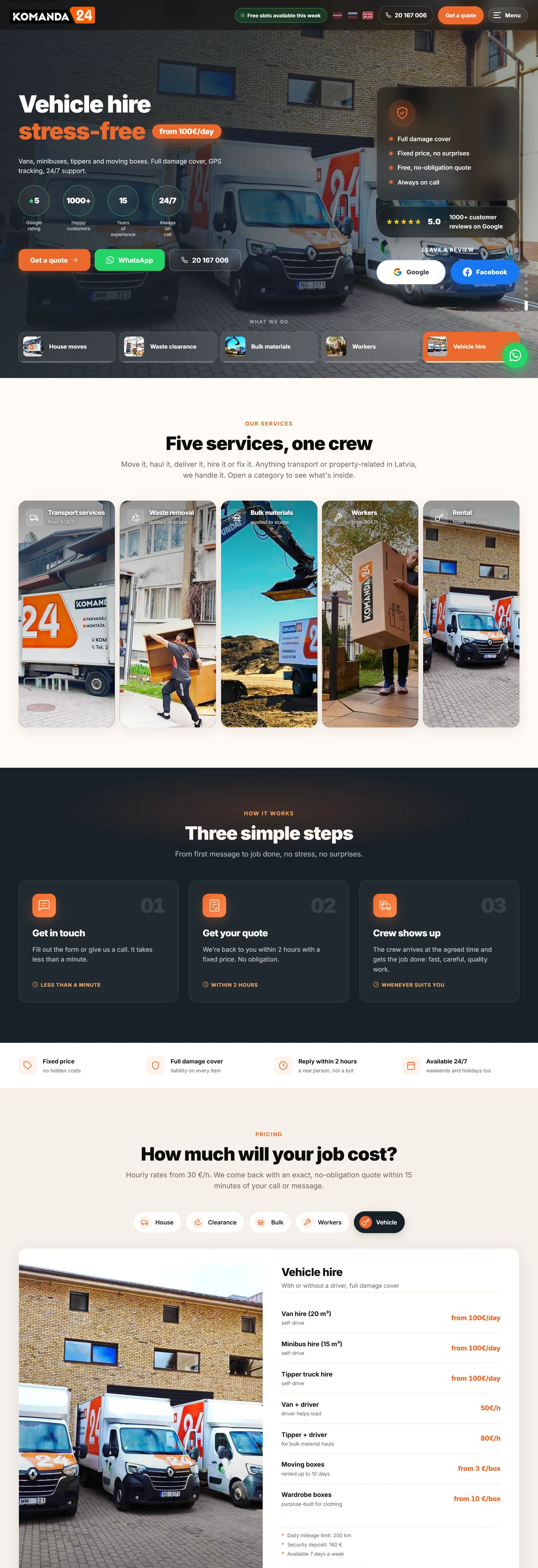 komanda24.com, a Latvian moving and clearance company we build and run