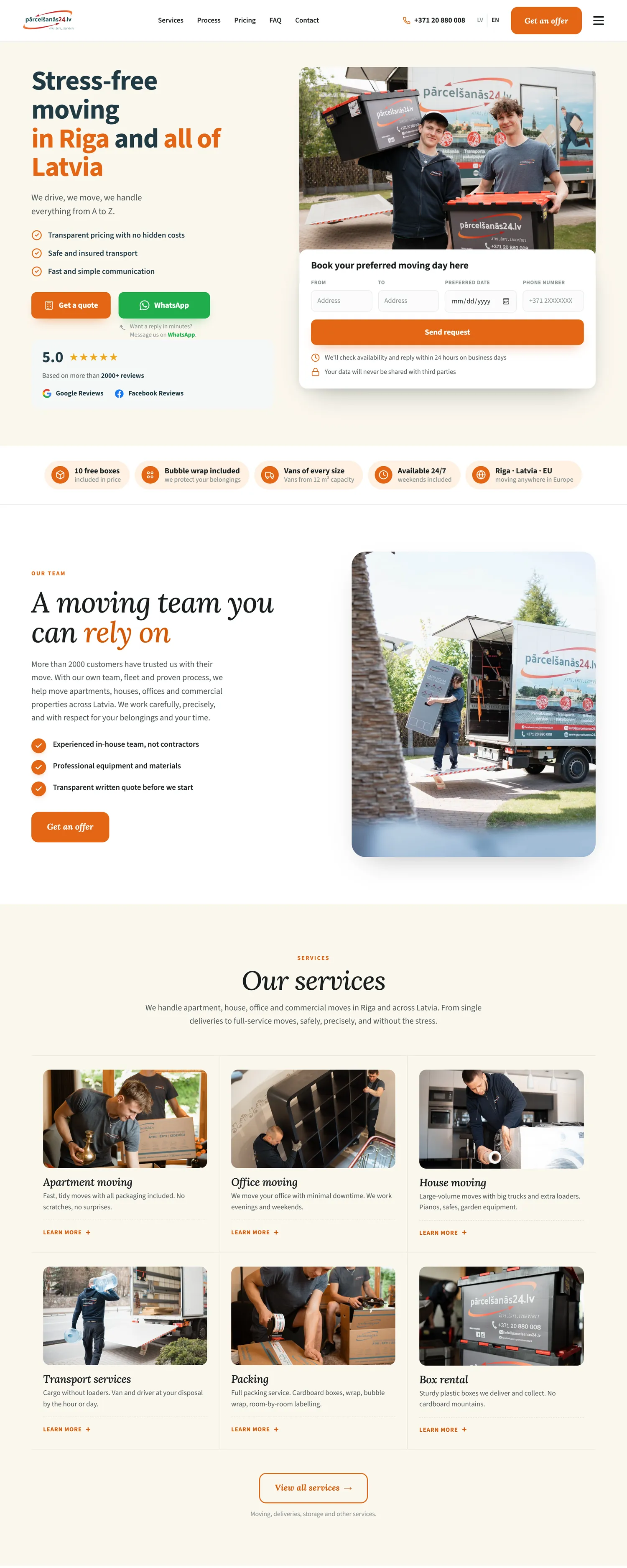 parcelsanas24.lv, a Latvian removals brand we build and run